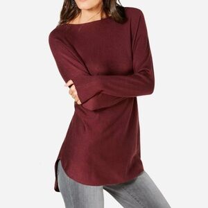 🌸New🌸 Maroon Jewel Neck Sweater Long Sleeve Sz S